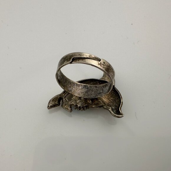 Vintage Costume Jewelry  Owl, Dolphin and Turtle Rhinestone Animal Rings - Picture 12 of 16